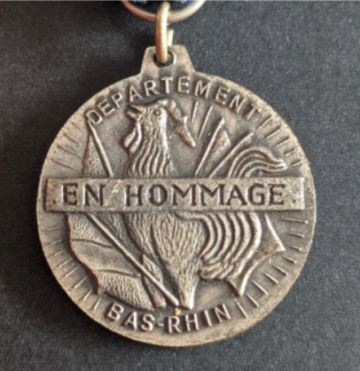 Médaille départementale du 50ème anniversaire de l&rsquo;armistice de la 1ère Guerre Mondiale BAS-RHIN