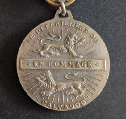 Médaille départementale du 50ème anniversaire de l&rsquo;Armistice de la 1ère Guerre Mondiale CALVADOS