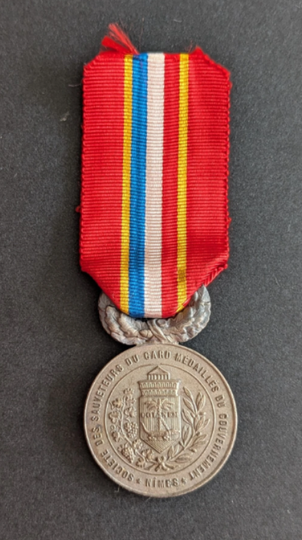 Médaille de la société des sauveteurs du Gard médaillés du gouvernement
