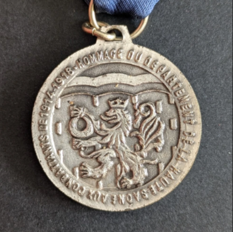 Médaille départementale du 50ème anniversaire de l&rsquo;armistice de la 1ère Guerre Mondiale HAUTE-SAÖNE