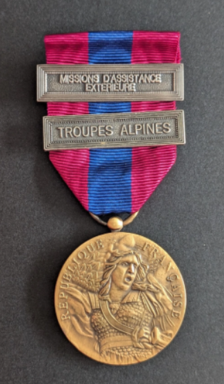 Médaille de la défense nationale TROUPES ALPINES – MISSIONS D&rsquo;ASSISTANCE EXTERIEURE