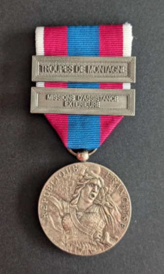 Médaille de la défense nationale TROUPES DE MONTAGNE – MISSIONS D&rsquo;ASSISTANCE EXTERIEURE