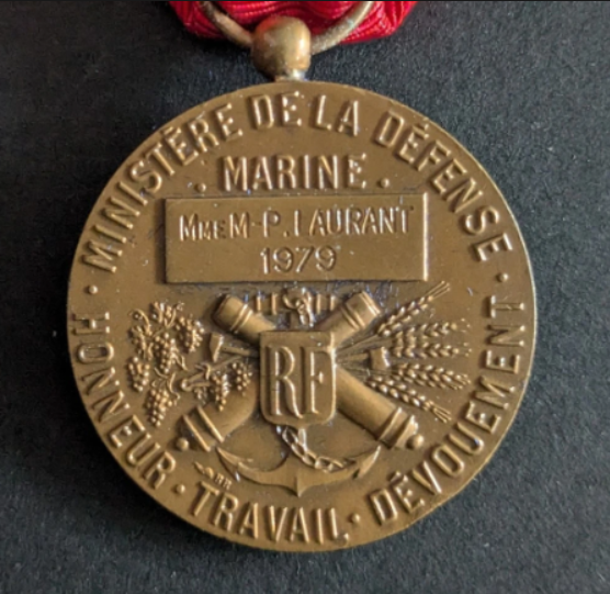 Médaille d&rsquo;honneur du personnel civil du ministère de la Défense MARINE (1)