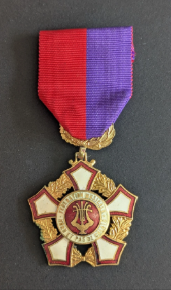 Médaille de la Fédération des sociétés musicales du Nord et du Pas-de-Calais