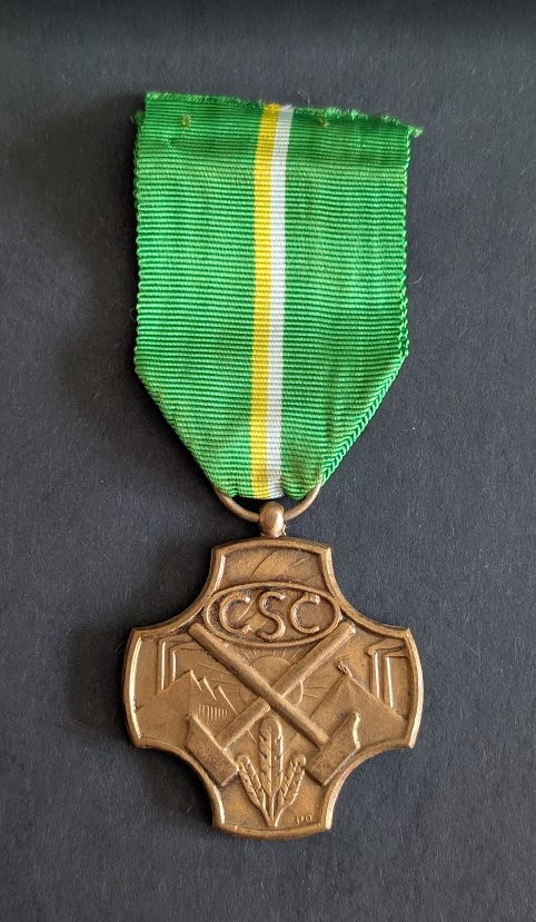 Médaille de la Confédération des syndicats chrétiens et de l&rsquo;industrie métallurgique