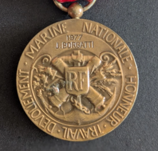 Médaille d&rsquo;honneur du travail pour le personnel non militaire de la Marine Nationale